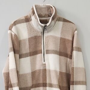 Abercrombie & Fitch Brown and Cream Sherpa Jacket